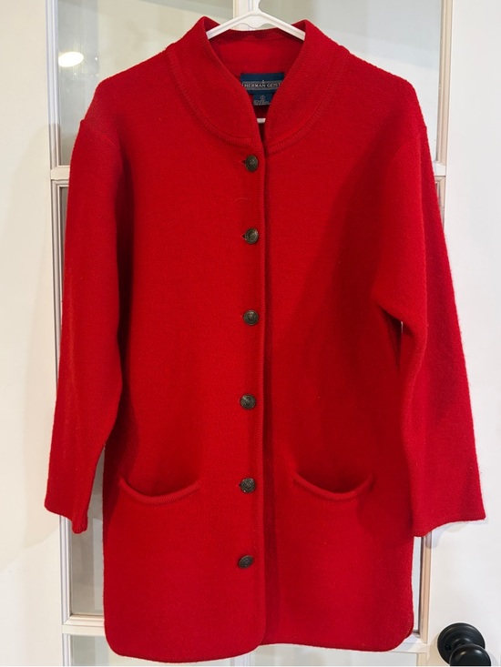 herman geist Jackets & Blazers - Vintage Herman Geist Red Wool Coat Classic Tailored Winter Statement Jacket